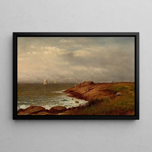 W Le Long du rivage Narragansett - Charles W. Knapp — framed artwork on a wall