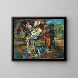 Les Amoureux au bouquet - Charles Walch — framed artwork on a wall