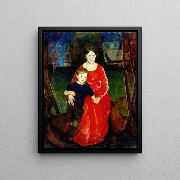 La maternité américaine - Charles Webster Hawthorne — framed artwork on a wall