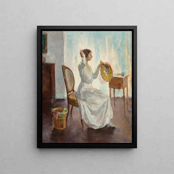 Morning Sunlight Painting - Charles Webster Hawthorne — framed artwork on a wall