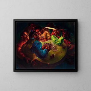 Les Joueurs de cartes - Charles White — framed artwork on a wall
