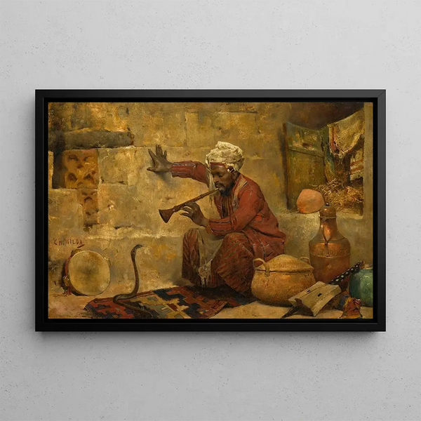 The snake charmer - Charles Wilda — framed artwork on a wall