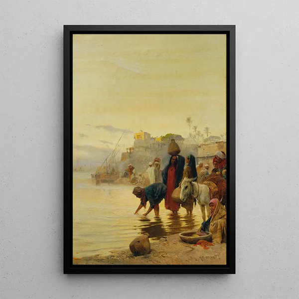 Reproduction of the painting Lavandières sur le Nil - Charles Wilda