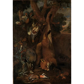 Reproduction of the painting Hunting still life painting with fox and partridge - Charles William Hamilton