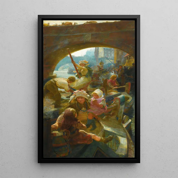 Reproduction of the painting Under London Bridge - Charles William Wyllie