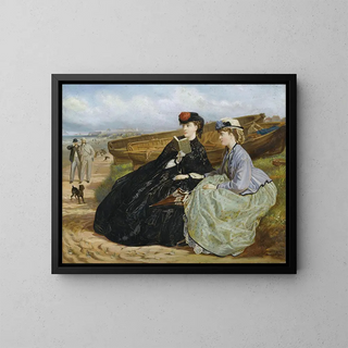 A seaside romance - Charles Wynne Nicholls — framed artwork on a wall