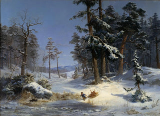 Winter landscape painting from Queen Christina's road at Djurgården, Stockholm - Charles XV of Sweden — artwork view