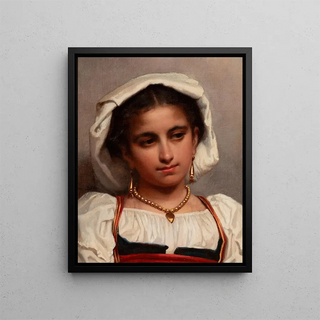 Young girl - Charles de Châtillon — framed artwork on a wall