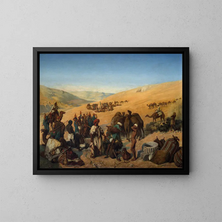 Halte des caravanes aux puits de Saba à Beer-Sheva dans le désert au sud d'Hébron - Charles de Coubertin — framed artwork on a wall