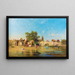 Elephants near a river - Charles de Tournemine — framed artwork on a wall