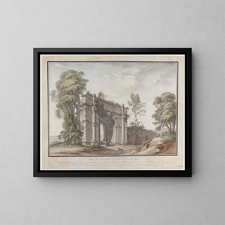 Project of an arch of triumph for the gardens of the Château d'Enghien in Belgium - Charles de Wailly — framed artwork on a wall