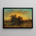Evening landscape with a stork - Charlotte Piepenhagen-Mohr — framed artwork on a wall
