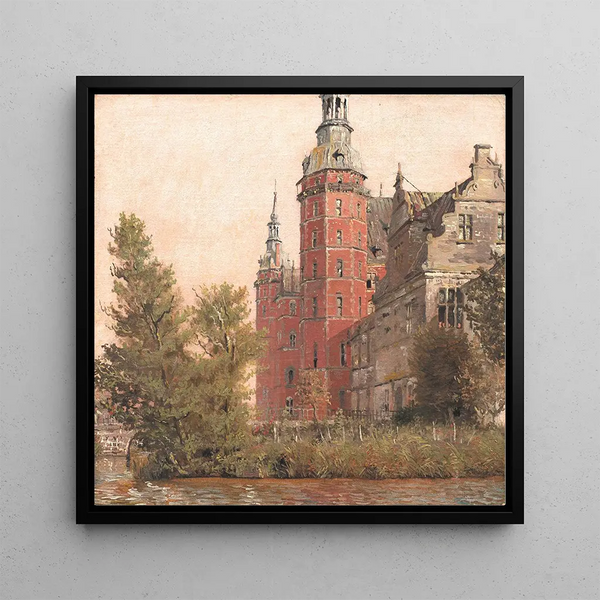 Château de Frederiksborg vu du nord-ouest - Christen Købke — framed artwork on a wall