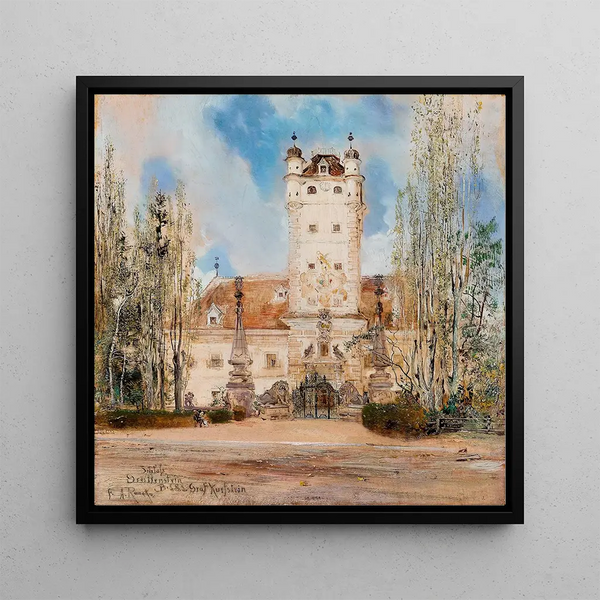 Château de Greillenstein - Anton Romako — framed artwork on a wall