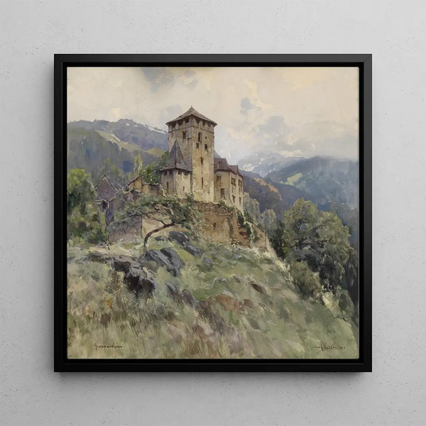 Château de Groppenstein near Overvellach - Fritz Lach — framed artwork on a wall