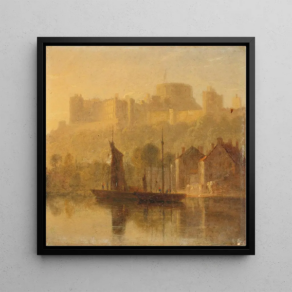 Château de Windsor depuis la Tamise - William Daniell — framed artwork on a wall