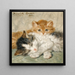 Sleeping Kittens - Henritte Ronner — framed artwork on a wall