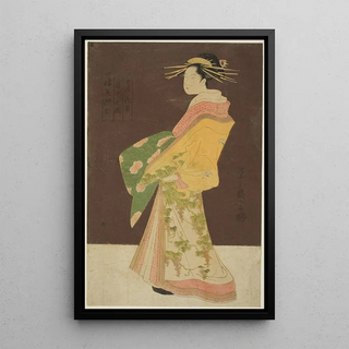 A selection of beauties from the pleasure districts Seiro Bisen Awase Hanamurasaki from Tamaya in procession - Chōbunsai Eishi