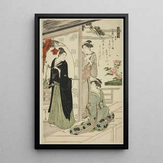 Reproduction of the painting Narihira from the Six Immortals Poets series - Chōbunsai Eishi