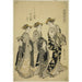 The Courtesan Hinazuru from the Chojiya with her assistants from the Edo Violet series in the pleasure districts - Chōbunsai Eishi