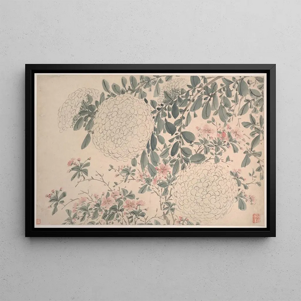 Garden Flowers Painting Pl02 - Chen Chun — framed artwork on a wall