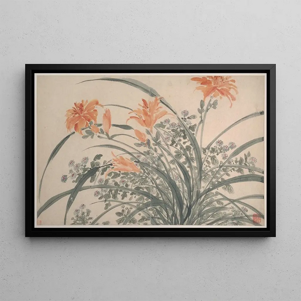 Garden Flowers Painting Pl06 - Chen Chun — framed artwork on a wall