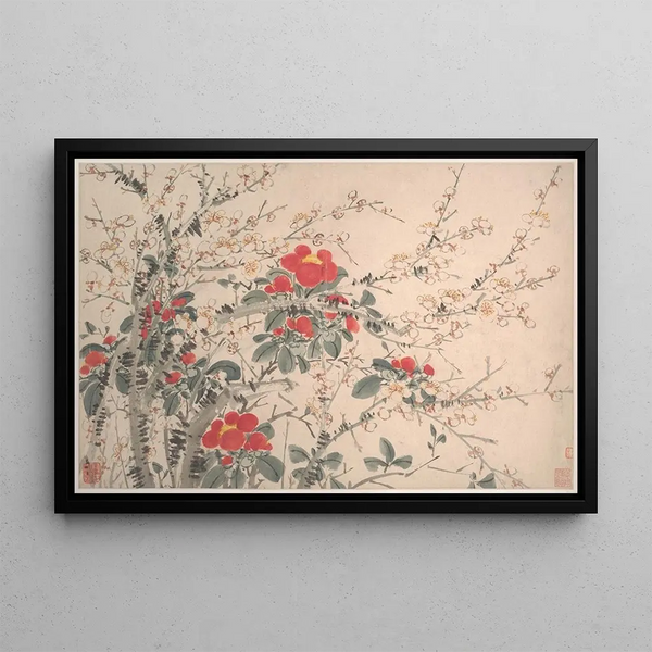 Garden Flowers Painting Pl10 - Chen Chun — framed artwork on a wall