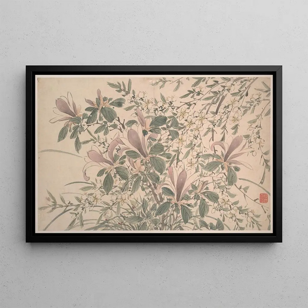 Garden Flowers Painting Pl11 - Chen Chun — framed artwork on a wall