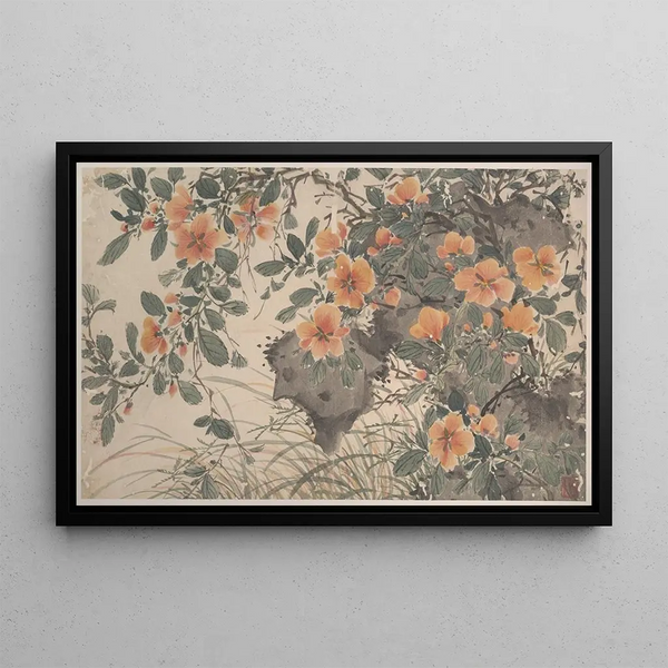 Garden Flowers Painting Pl14 - Chen Chun — framed artwork on a wall