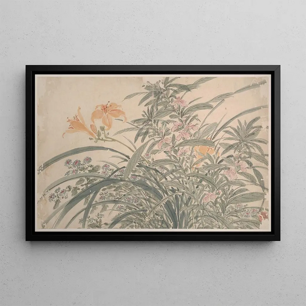 Garden Flowers Painting Pl15 - Chen Chun — framed artwork on a wall