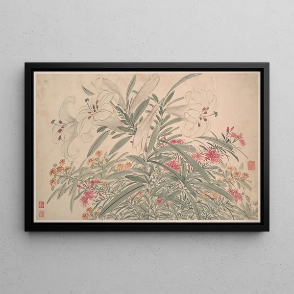 Fleurs de jardin Pl16 - Chen Chun — framed artwork on a wall