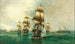Parade of American-French ship fleet with a port exit in the background - Chéri François Dubreuil — artwork view