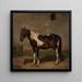 Horse with barn in the background - Jzef Brodowski — framed artwork on a wall