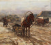 Horse and cart on the village street - Alfred Von Wierusz — artwork view