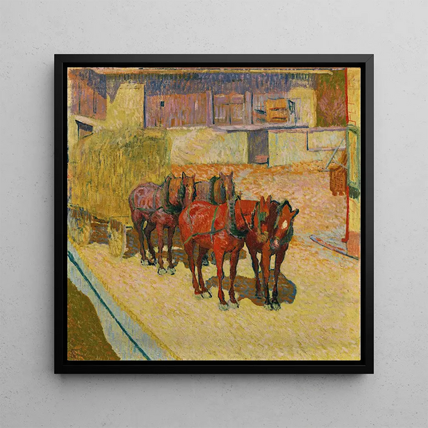 Horses in the Sun - Giovanni Giacometti — framed artwork on a wall