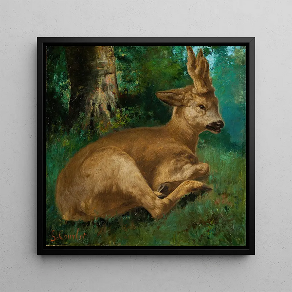 Deer - Gustave Courbet — framed artwork on a wall