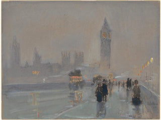 The Palace of Westminster and Big Ben - Childe Hassam — artwork view