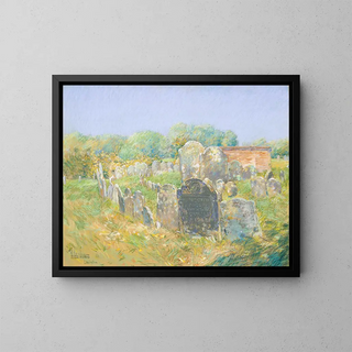 Colonial Cemetery at Lexington - Childe Hassam — framed artwork on a wall