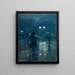 Nocturne Painting of Fifth Avenue - Childe Hassam — framed artwork on a wall