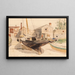 Fishermen's Houses Swampscott - Childe Hassam — framed artwork on a wall