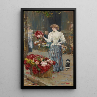 Flower Shop - Childe Hassam — framed artwork on a wall