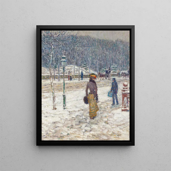 Rue de New York - Childe Hassam — framed artwork on a wall