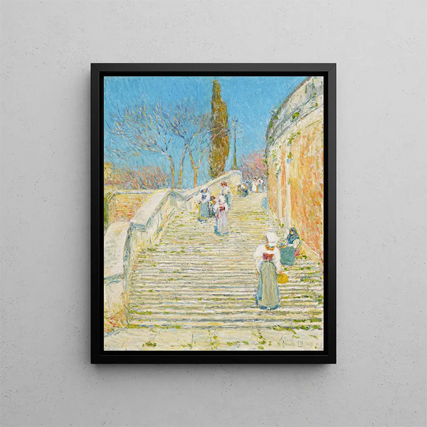 Place d'Espagne à Rome - Childe Hassam — framed artwork on a wall