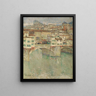 Old Bridge - Childe Hassam — framed artwork on a wall