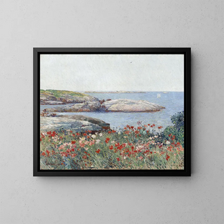 Poppies, Shoals Islands - Childe Hassam — framed artwork on a wall