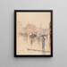 a rainy day on Columbus Avenue in Boston - Childe Hassam — framed artwork on a wall