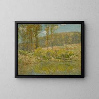Spring in the Highlands of Navesink - Childe Hassam — framed artwork on a wall