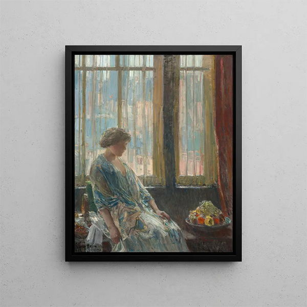 The New York Window - Childe Hassam — framed artwork on a wall