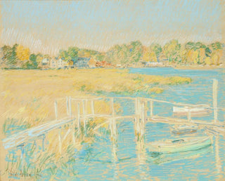 Upstream of the river, late October afternoon - Childe Hassam — artwork view