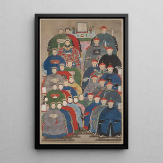 Reproduction of the painting Portrait of Ancestors' Group - Qing Dynasty of China